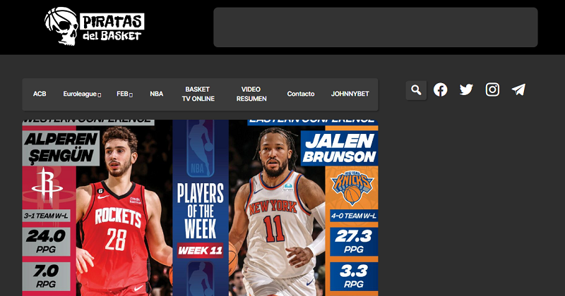 Piratas del Basket - webs para ver NBA online en directo gratis
